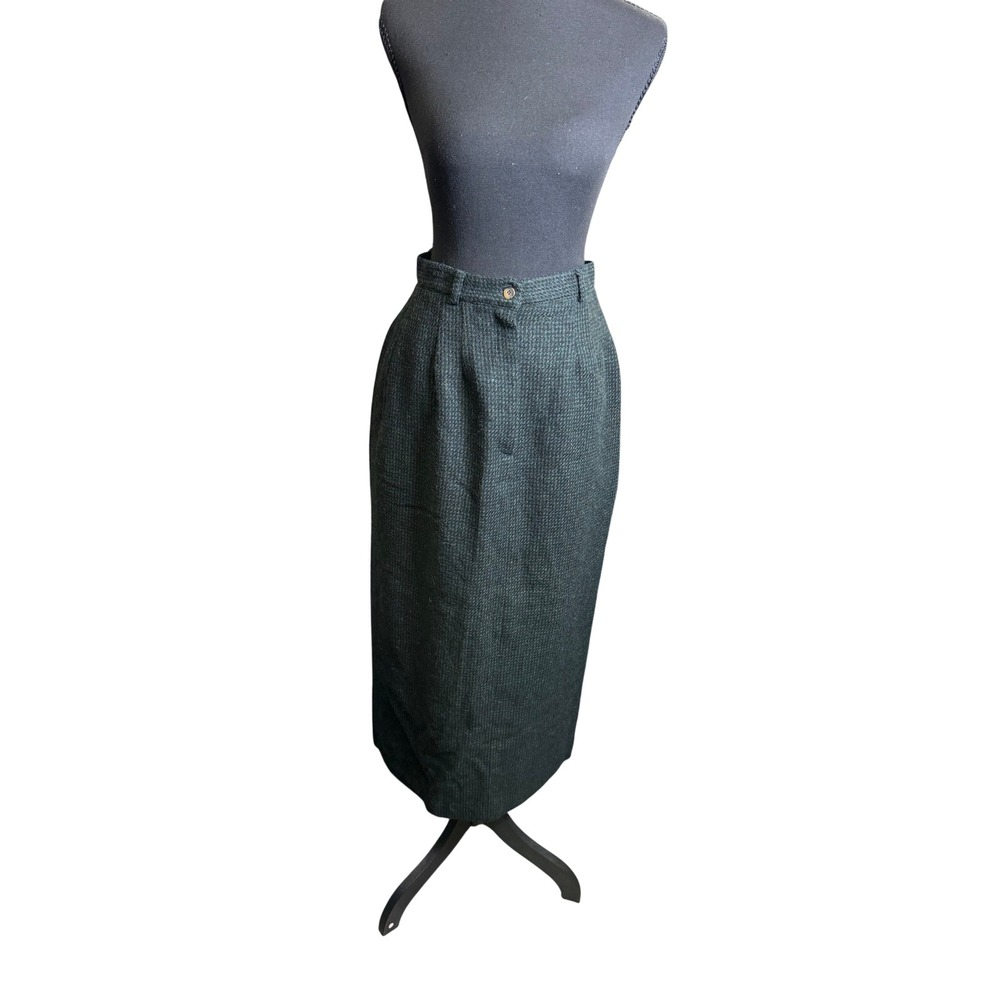 Britches Great Outdoors Skirt Women 10 Green Excellent Vintage Wool Maxi 26x35
